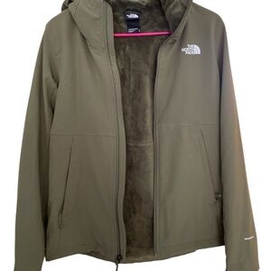The North Face Khaki Fleece-Lined Jacket